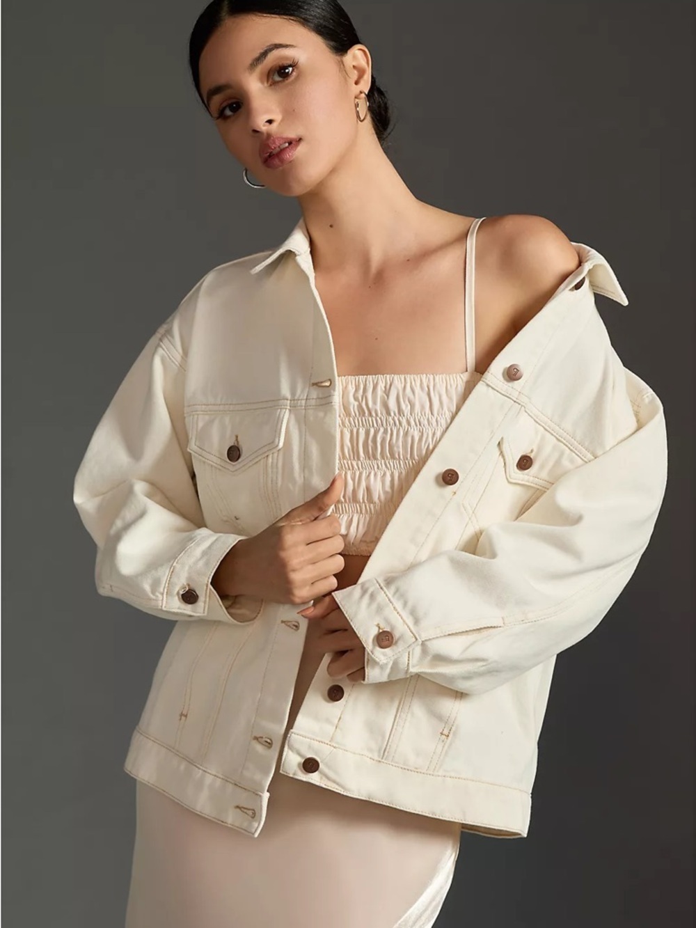 Anthropologie The Weston Denim Boyfriend Jacket by Pilcro 100% Cotton